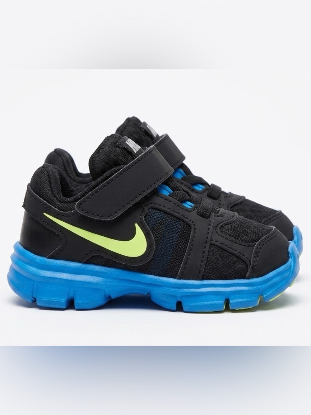 Nike Toddler US 3C Black Blue Green Hook & Loop Sneakers 457031-013